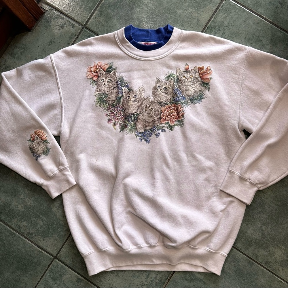 VTG Cat Kitten Crewneck Sweater